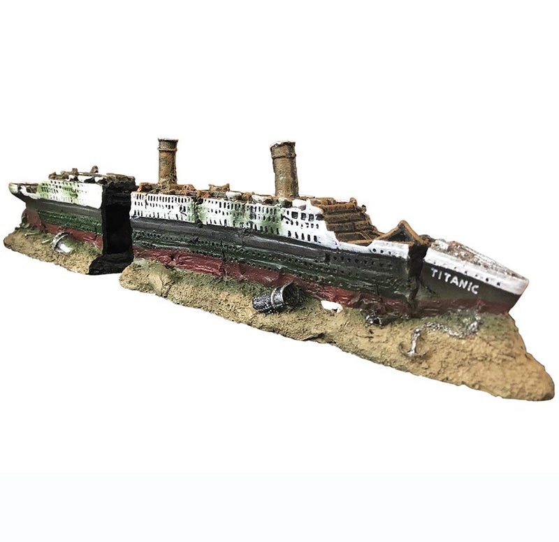 SLOCME Aquarium Titanic Shipwreck Decorations - Resin Material Ship Decorationsï¼ŒFish Tank Sunken Ship Ornament Aquarium Environment Friendly Decorations - Image 1